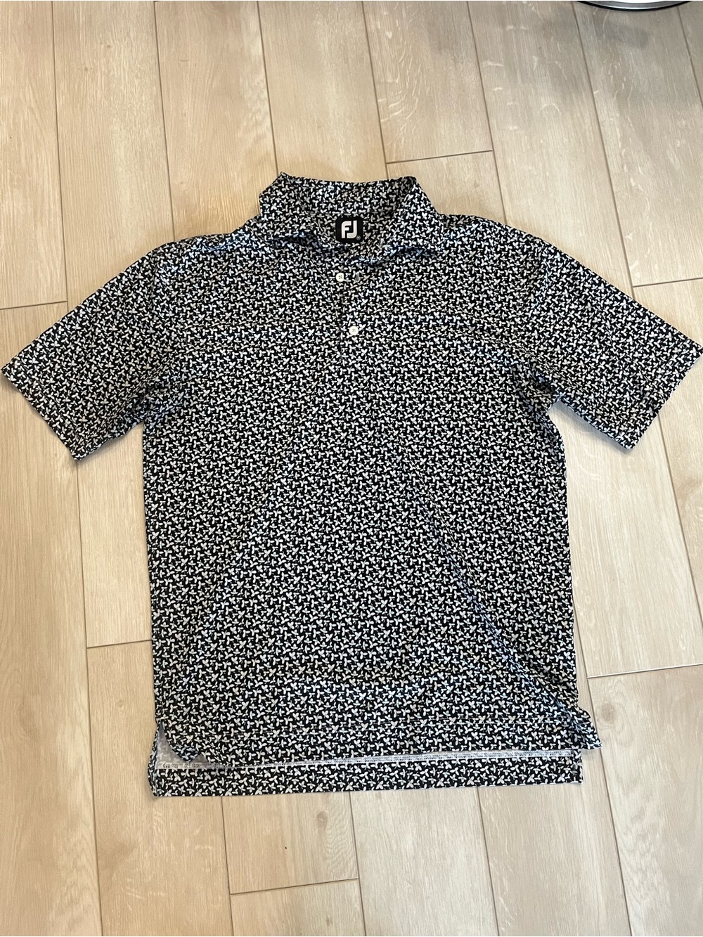 FootJoy Black & White Micro-Pattern Polo
